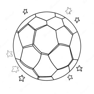 Page De Coloriage Dun Ballon De Football Entoure Detoiles 97597-36492