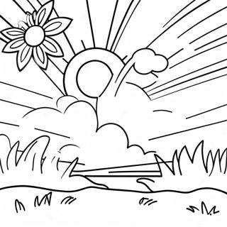 Page De Coloriage Dun Ciel De Coucher De Soleil Colore 97624 36605