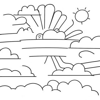 Page De Coloriage Dun Ciel De Coucher De Soleil Colore 97624 36607