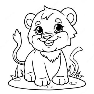 Mignon Lionceau Jouant Page A Colorier 9765 2656