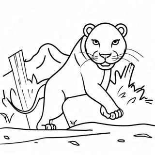 Lionne Feroce Chassant Page A Colorier 9766 2343