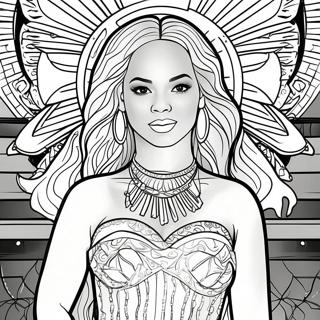 Beyonce Avec Robe Etincelante Page De Coloriage 97674-36546