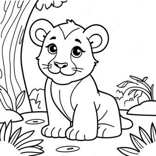 Lionceau Explorant La Jungle Page A Colorier Pages À Colorier