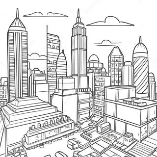 Page De Coloriage Du Paysage Urbain Colore De Lego City 97725-36673
