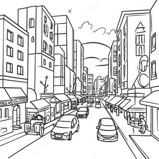 Page De Coloriage Dune Scene De Rue Animee De Lego City 97726-36680