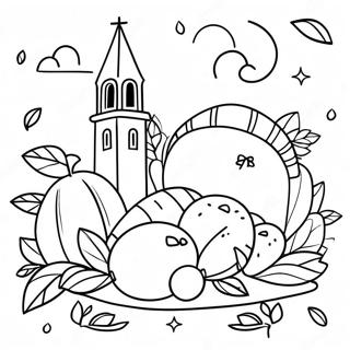 Page De Coloriage De Leglise De Thanksgiving 97905-36854