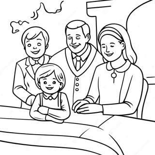 Page De Coloriage De La Famille Reconnaissante A Leglise 97906-36857