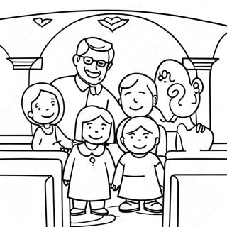 Page De Coloriage De La Famille Reconnaissante A Leglise 97906-36858