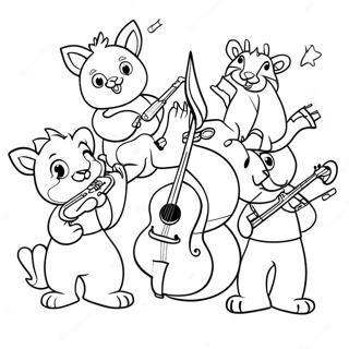 Page De Coloriage Danimaux Joueurs Jouant Des Instruments 97934-36886