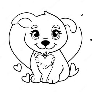 Chiot Saint-Valentin Pages À Colorier