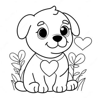 Page De Coloriage Chiot Pour La Saint Valentin 98238-37116