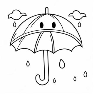 Page De Coloriage Mignon Parapluie Sous Des Nuages Pluvieux 98292 37161