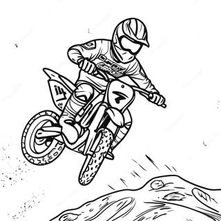 Page De Coloriage De Pilote De Moto Tout Terrain Supercross Colore 98420 37264
