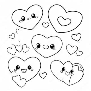 Page De Coloriage De Coeurs De Dessins Animes Mignons 98447-37285