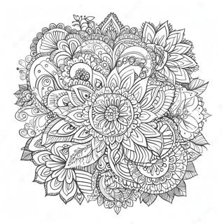 Page De Coloriage De Coeurs Mandala Complexes 98448-37289