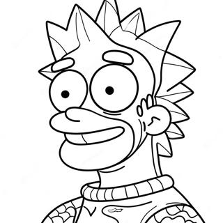 Page De Coloriage De Bart Simpson Psychedelique 98469-37295