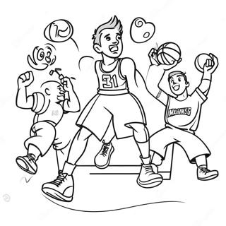 Page De Coloriage Joueurs Energiques Folie De Mars 98525 37352