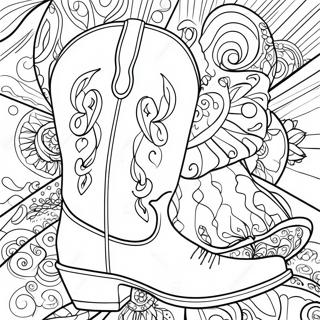 Page De Coloriage De Botte De Cowboy 98572-37374