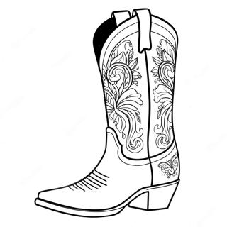 Page De Coloriage De Botte De Cowboy Elegante 98573-37377