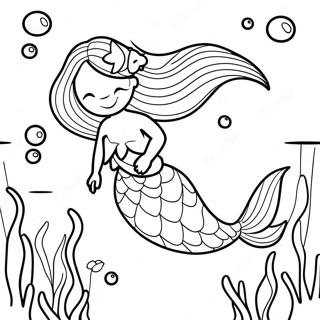 Page De Coloriage De Belle Sirene Sous Marine 98598-37396