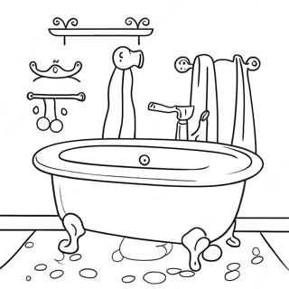 Page De Coloriage Daccessoires De Salle De Bain Mignons 98651-37438