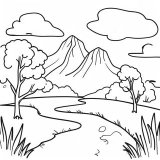 Page De Coloriage De Paysage Melancolique 98702-37477