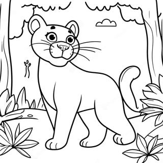 Page De Coloriage De Cougar Joueur Dans La Jungle 98881-37618