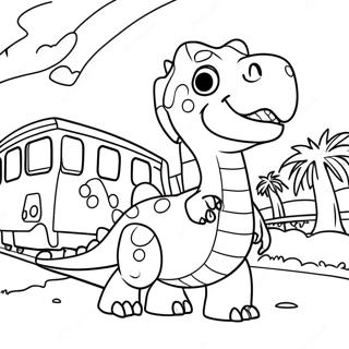 Page De Coloriage De Train De Dinosaures 98905-37634