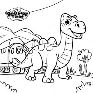 Page De Coloriage De Train De Dinosaures 98905-37635