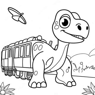 Page De Coloriage De Train De Dinosaures 98905-37636