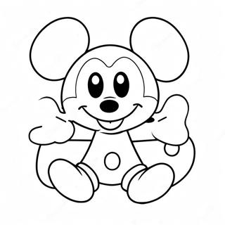 Page De Coloriage De Mickey Mouse Mignon Avec Des Coeurs 99136-37818