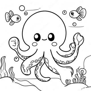 Page De Coloriage De Kraken Mignon Sous Leau 99162-37837