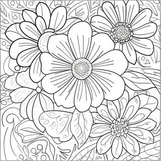 Page De Coloriage De Fleurs Colorees En Fleurs 99291-37937