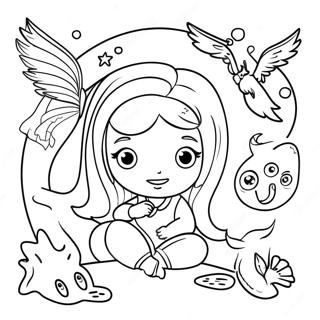 Page De Coloriage De Mira Avec Des Creatures Magiques 99421 38042