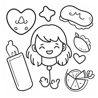 Page De Coloriage Des Accessoires De Fille Vsco 99884 38593