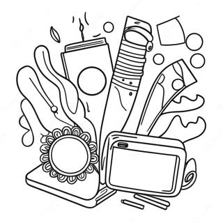 Page De Coloriage Des Accessoires De Fille Vsco 99884 38596