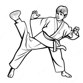 Page De Coloriage Du Petit Karateka En Action 99986-38669